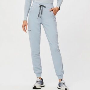 FIGS Women's High Waisted Zamora Jogger Scrub Pants Dusty Blue XS Petite